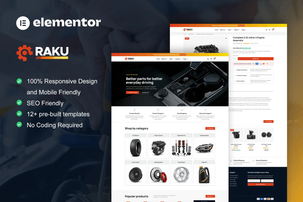 Raku - Elementor Template kit for Auto Parts Store Elementor Template Kit 1 Raku - Elementor Template kit for Auto Parts Store Elementor Template Kit Cover