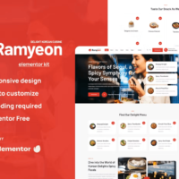 Ramyeon - Korean Restaurant Elementor Template Kit, Elementor Template Kit, Ramyeon Elementor Template Kit - Free Download