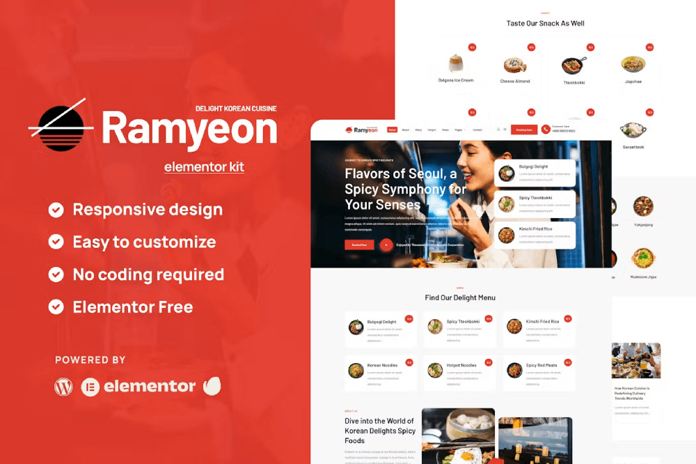 Ramyeon - Korean Restaurant Elementor Kit Elementor Template Kit 1 Ramyeon - Korean Restaurant Elementor Template Kit, Elementor Template Kit, Ramyeon Elementor Template Kit - Free Download