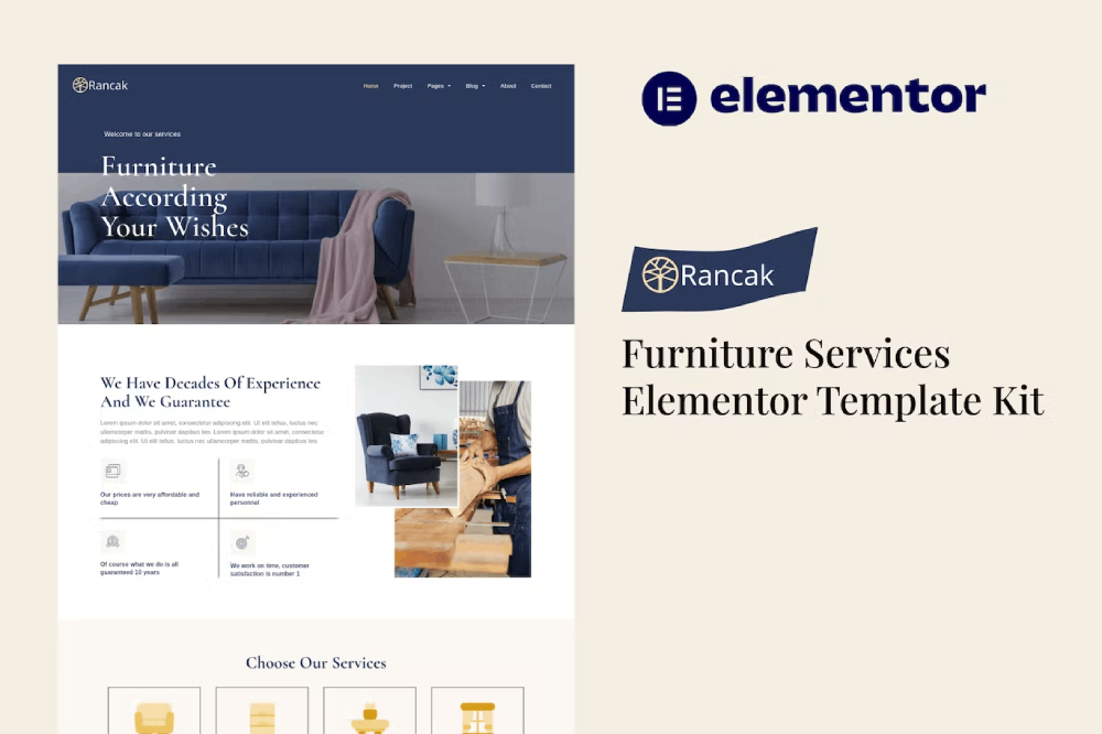 Rancak - Furniture Services Elementor Template Kit 1 Rancak - Furniture Services Elementor Template Kit, Elementor Template Kit, Rancak Elementor Template Kit - Free Download