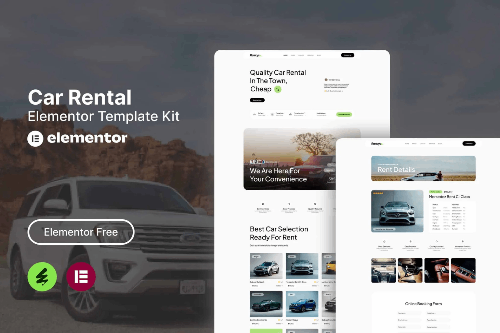 Rentcys - Car Rental Elementor Template Kit 1 Rentcys - Car Rental Elementor Template Kit, Elementor Template Kit, Rentcys Elementor Template Kit - Free Download