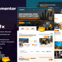 Rentx - Heavy Equipment Rental Elementor Template Kit, Elementor Template Kit, Rentx Elementor Template Kit - Free Download