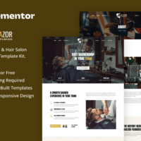 Rhazor - Barbershop & Hair Salon Elementor Template Kit, Elementor Template Kit, Rhazor Elementor Template Kit - Free Download