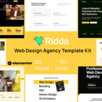 Ridda - Web Design Agency Elementor Template Kit, Elementor Template Kit, Ridda Elementor Template Kit - Free Download