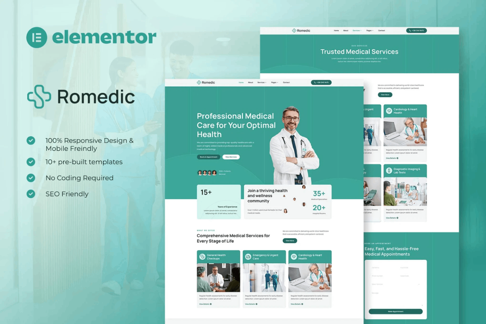 Romedic - Hospital & Medical Clinic Elementor Template Kit 1 Romedic - Hospital & Medical Clinic Elementor Template Kit, Elementor Template Kit, Romedic Elementor Template Kit - Free Download