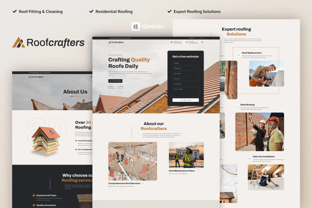Roof Crafters - Roofing Company Elementor Template Kit 1 Roof Crafters - Roofing Company Elementor Template Kit, Elementor Template Kit, Roof Crafters Elementor Template Kit - Free Download