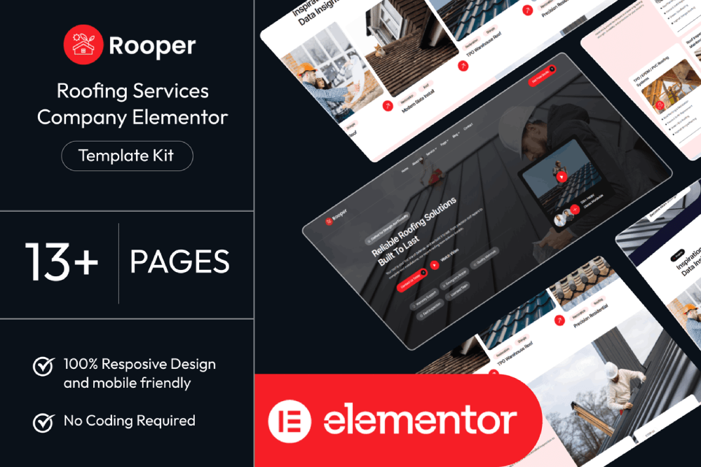 Rooper - Roofing Services Company Elementor Template Kit 1 Rooper - Roofing Services Company Elementor Template Kit Cover