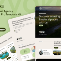 Ryoko - Tour & Travel Agency Elementor Pro Template Kit Elementor Template Kit Cover