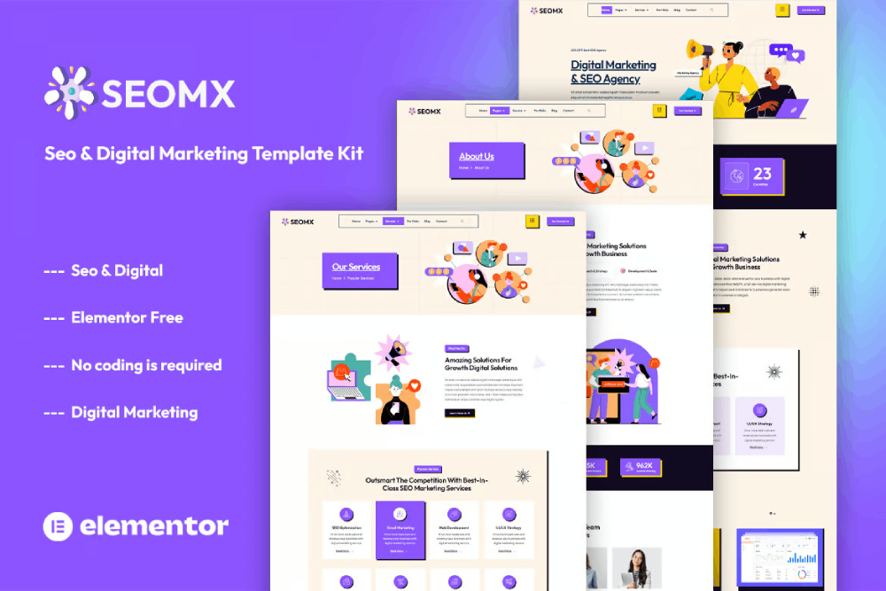 SeoMx - Seo & Digital Marketing Elementor Template Kit 1 SeoMx - Seo & Digital Marketing Elementor Template Kit, Elementor Template Kit, SeoMx Elementor Template Kit - Free Download
