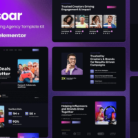 SoarBuzz - Influencer Agency Elementor Template Kit, Elementor Template Kit, SoarBuzz Elementor Template Kit - Free Download
