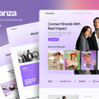 Socianza - Influencer Agency Elementor Template Kit Cover