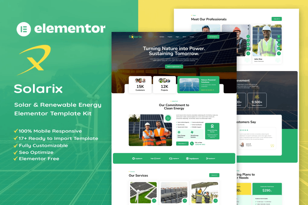 Solarix - Solar & Renewable Energy Elementor Template Kit 1 Solarix - Solar & Renewable Energy Elementor Template Kit, Elementor Template Kit, Solarix Elementor Template Kit - Free Download