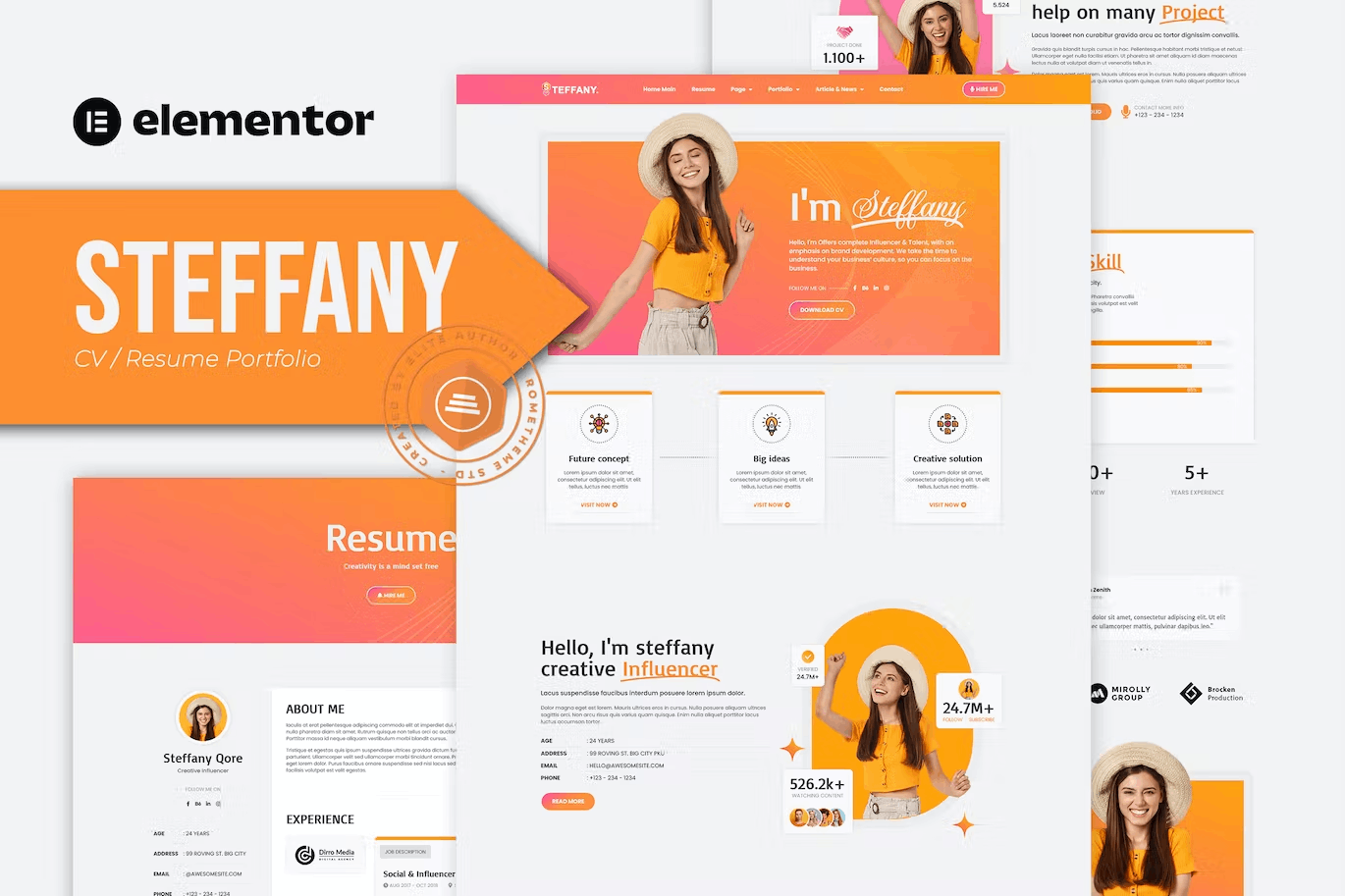 Steffany - Cv Resume Elementor Template Kit 1 Steffany - Cv Resume Elementor Template Kit, Elementor Template Kit, Steffany Elementor Template Kit - Free Download