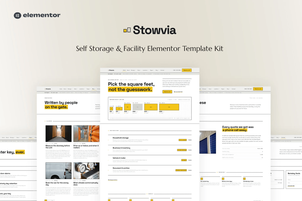 Stowvia - Self Storage & Facility Elementor Template Kit 1 Stowvia - Self Storage & Facility Elementor Template Kit Cover
