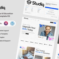 Studiq - School Online Courses Elementor Template Kit Cover