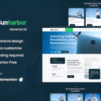 Sunharbor - Green Technology Elementor Template Kit, Elementor Template Kit, Sunharbor Elementor Template Kit - Free Download