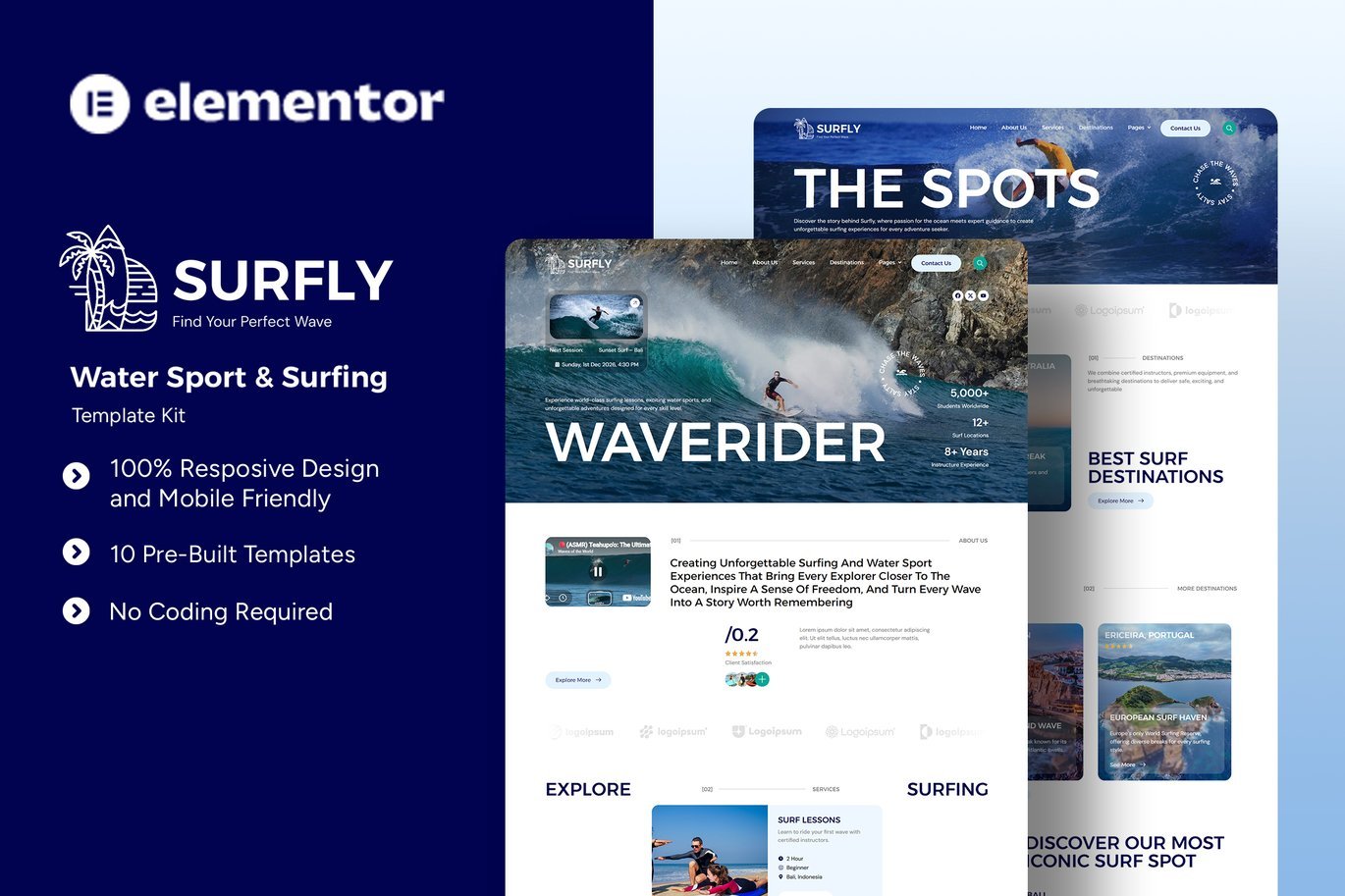 Surfly Elementor Template Kit 1 Surfly Elementor Template Kit Cover
