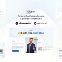 Talent Elementor Template Kit, Elementor Template Kit, Talent Elementor Template Kit - Free Download