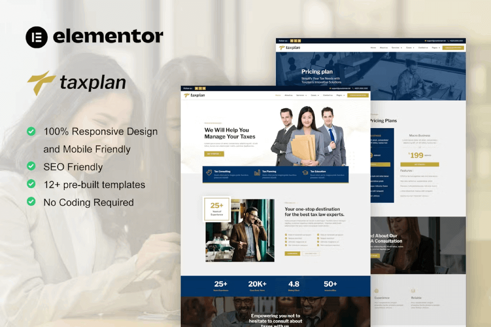 Taxplan - Template kit for Tax Advisor & Financial Planning Elementor Template Kit 1 Taxplan - Template kit for Tax Advisor & Financial Planning Elementor Template Kit, Elementor Template Kit, Taxplan Elementor Template Kit - Free Download