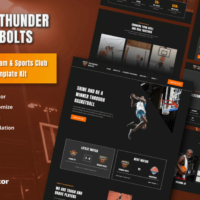 Thunderbolts - Basketball Team & Sports Club Elementor Template Kit, Elementor Template Kit, Thunderbolts Elementor Template Kit - Free Download