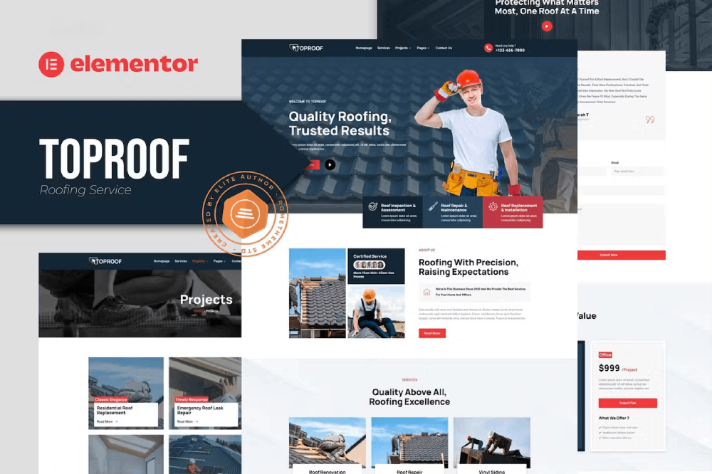 Toproof - Roofing Service Elementor Template Kit 1 Toproof - Roofing Service Elementor Template Kit, Elementor Template Kit, Toproof Elementor Template Kit - Free Download