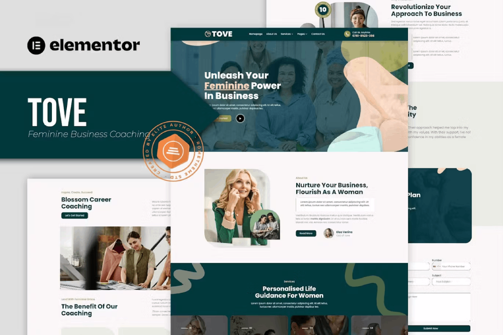 Tove - Feminine Business Coaching Elementor Template Kit 1 Tove - Feminine Business Coaching Elementor Template Kit, Elementor Template Kit, Tove Elementor Template Kit - Free Download