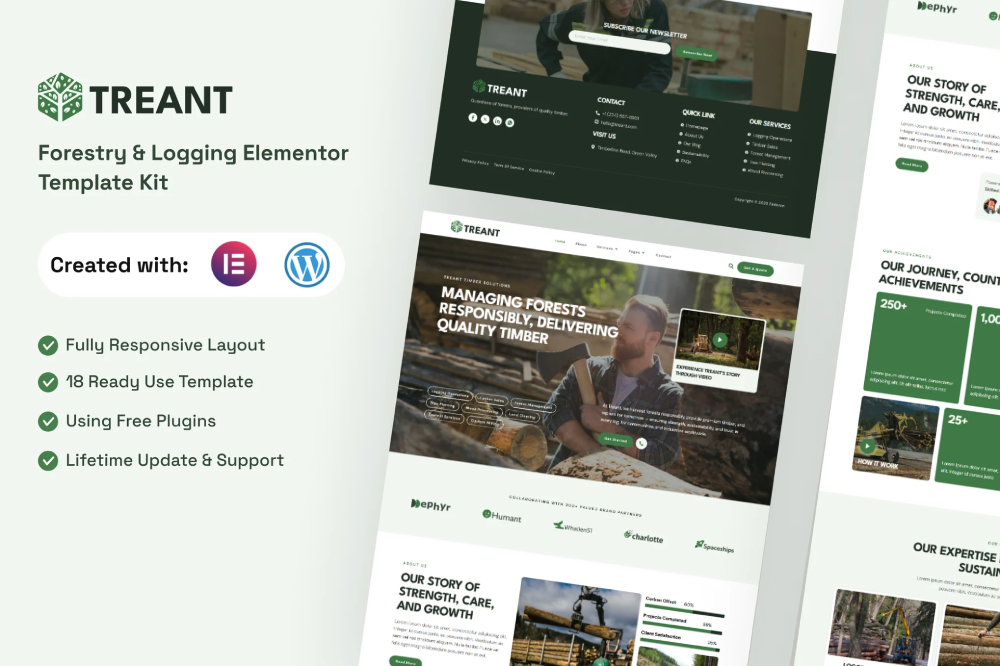 Treant - Forestry & Logging Elementor Template Kit 1 Treant - Forestry & Logging Elementor Template Kit, Elementor Template Kit, Treant Elementor Template Kit - Free Download