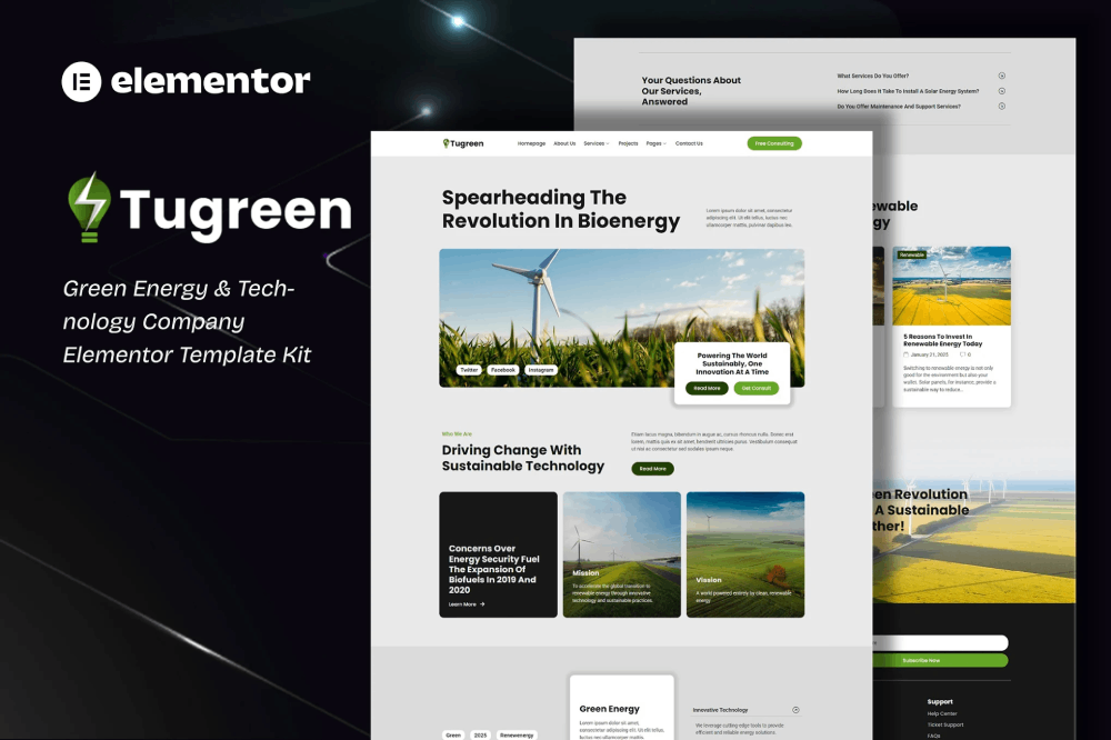 Tugreen - Green Energy & Technology Company Elementor Template Kit 1 Tugreen - Green Energy & Technology Company Elementor Template Kit, Elementor Template Kit, Tugreen Elementor Template Kit - Free Download
