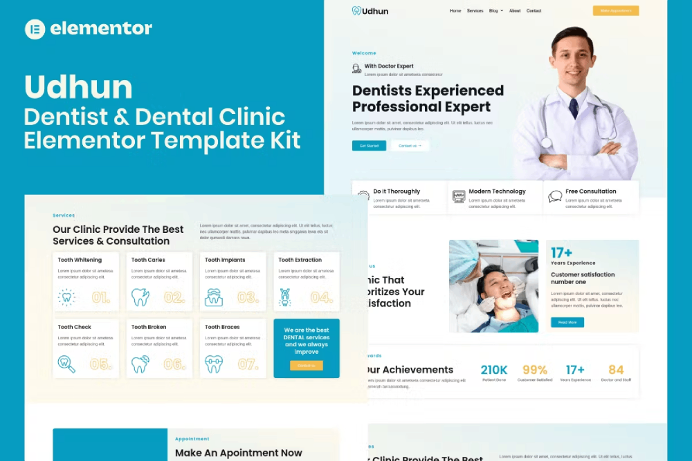 Udhun - Dentist & Dental Clinic Elementor Pro Template Kit Elementor Template Kit 1 Udhun - Dentist & Dental Clinic Elementor Template Kit, Elementor Template Kit, Udhun Elementor Template Kit - Free Download