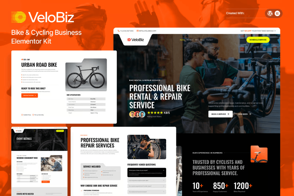 VeloBiz – Bike & Cycling Business Elementor Template Kit 1 VeloBiz – Bike & Cycling Business Elementor Template Kit Cover