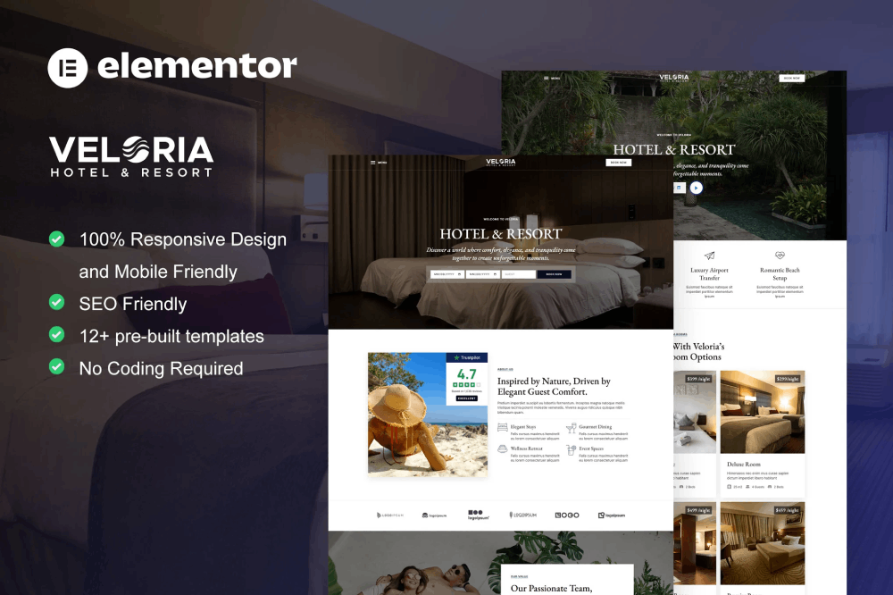 Veloria - Template kit for hotel & resort Elementor Template Kit 1 Veloria - Template kit for hotel & resort Elementor Template Kit, Elementor Template Kit, Veloria Elementor Template Kit - Free Download