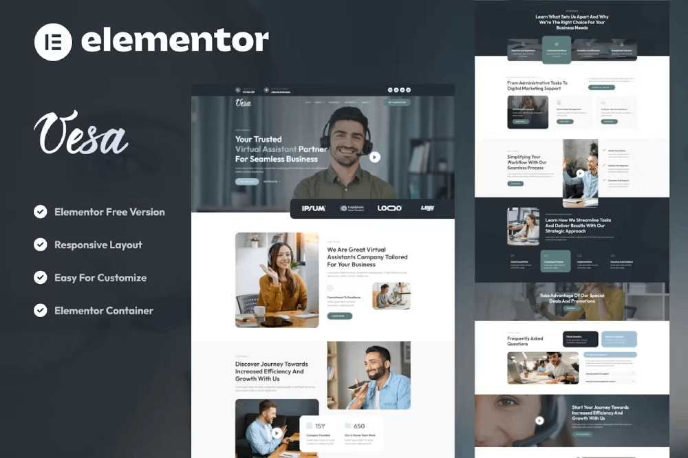 Vesa - Virtual Assistant Services Elementor Template Kit 1 Vesa - Virtual Assistant Services Elementor Template Kit, Elementor Template Kit, Vesa Elementor Template Kit - Free Download