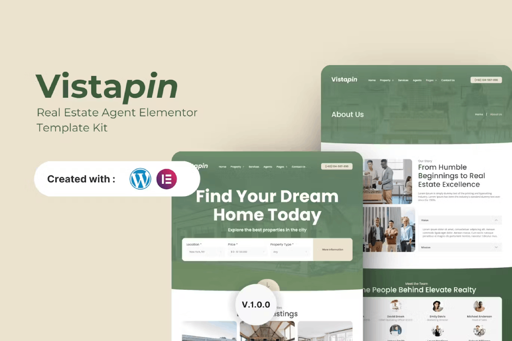 Vistapin - Real Estate Agent Elementor Template Kit 1 Vistapin - Real Estate Agent Elementor Template Kit, Elementor Template Kit, Vistapin Elementor Template Kit - Free Download