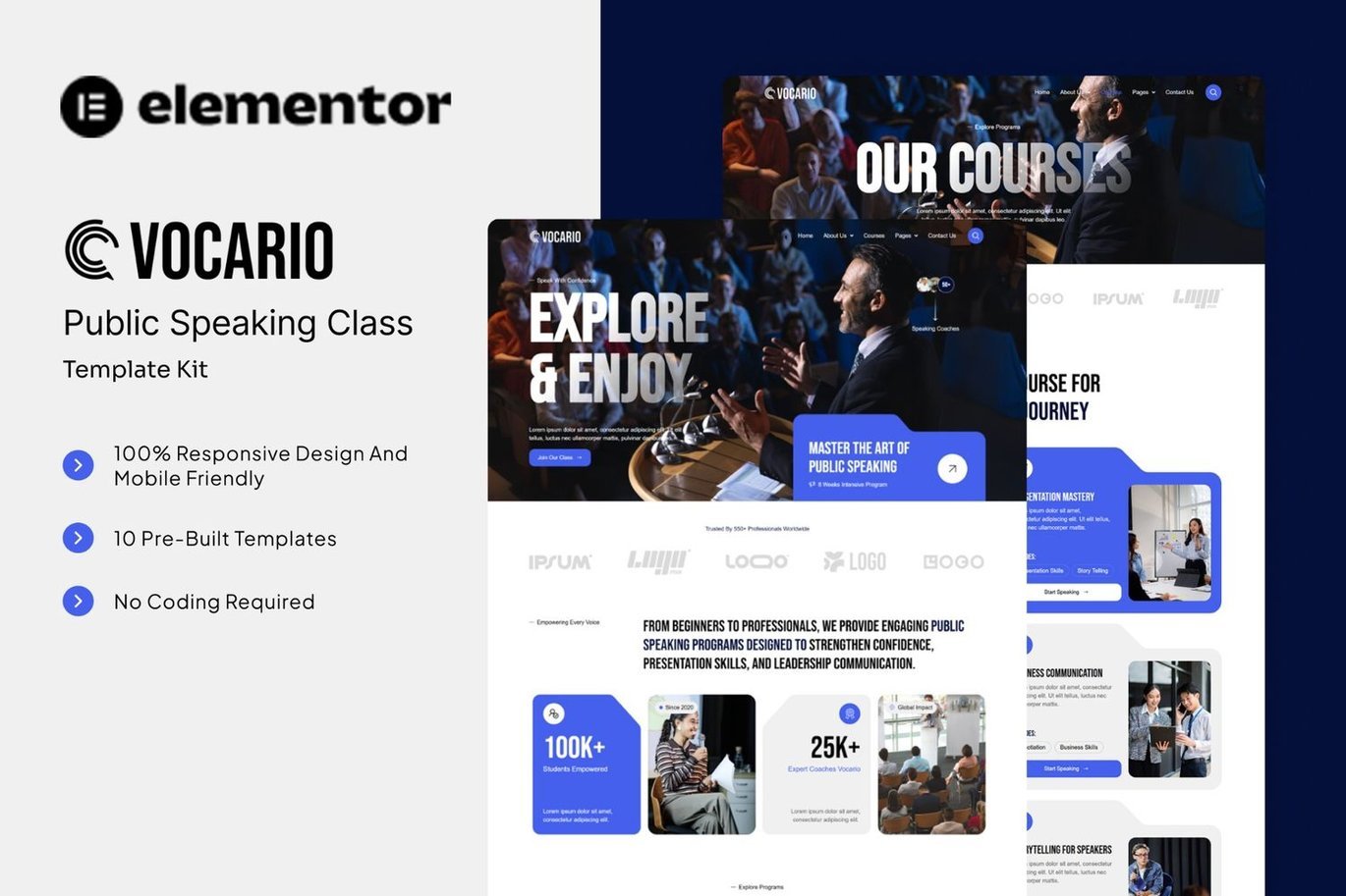 Vocario Elementor Template Kit 1 Vocario Elementor Template Kit Cover