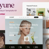 Wayune - Beauty Care Product Elementor Template Kit, Elementor Template Kit, Wayune Elementor Template Kit - Free Download