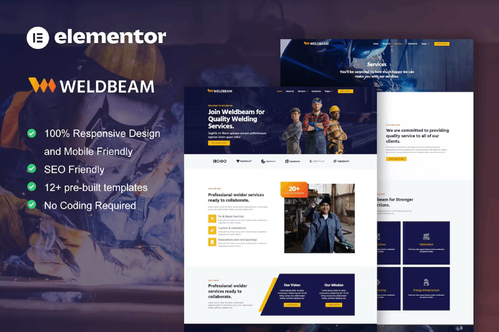 WeldBeam - Template kit for Welding Service Elementor Template Kit 1 WeldBeam - Template kit for Welding Service Elementor Template Kit, Elementor Template Kit, WeldBeam Elementor Template Kit - Free Download