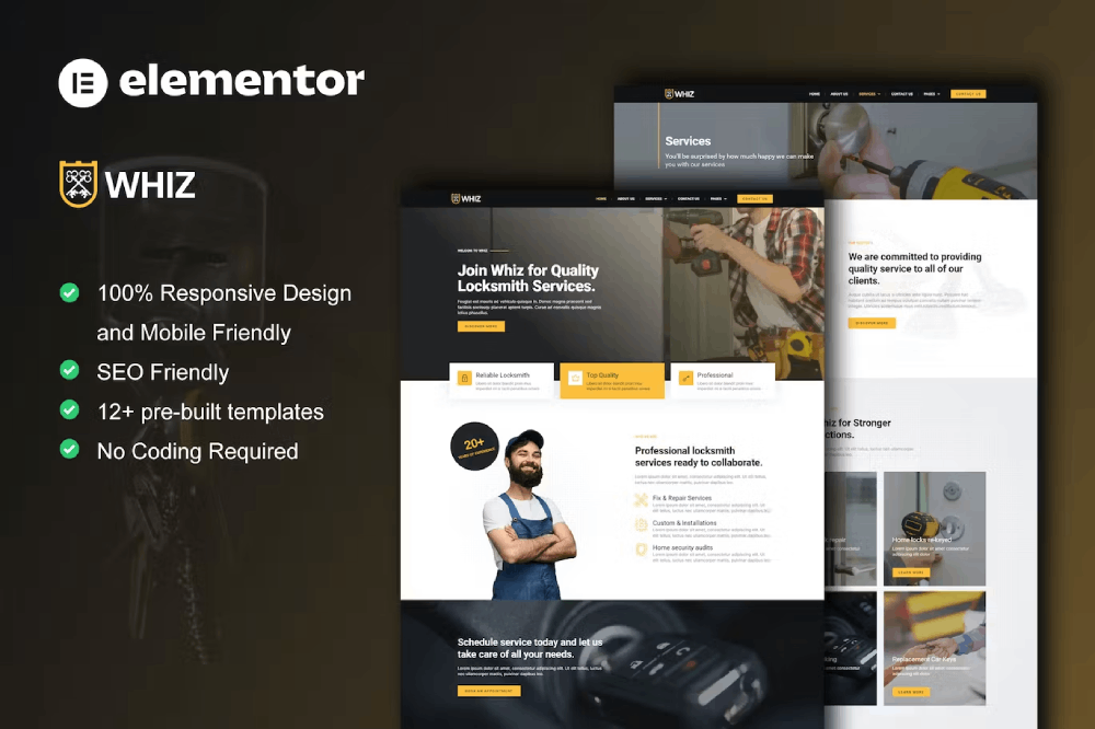 Whiz - Template kit for Locksmith Services Elementor Template Kit 1 Whiz - Template kit for Locksmith Services Elementor Template Kit, Elementor Template Kit, Whiz Elementor Template Kit - Free Download