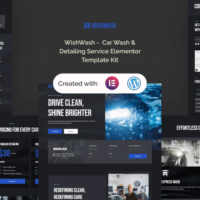 WishWash -  Car Wash & Detailing Service Elementor Template Kit, Elementor Template Kit, WishWash Elementor Template Kit - Free Download