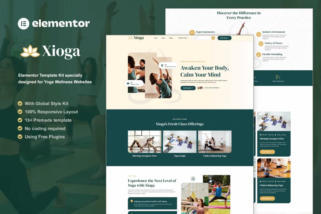 Xioga - Yoga Wellness Elementor Template Kit 1 Xioga - Yoga Wellness Elementor Template Kit, Elementor Template Kit, Xioga Elementor Template Kit - Free Download