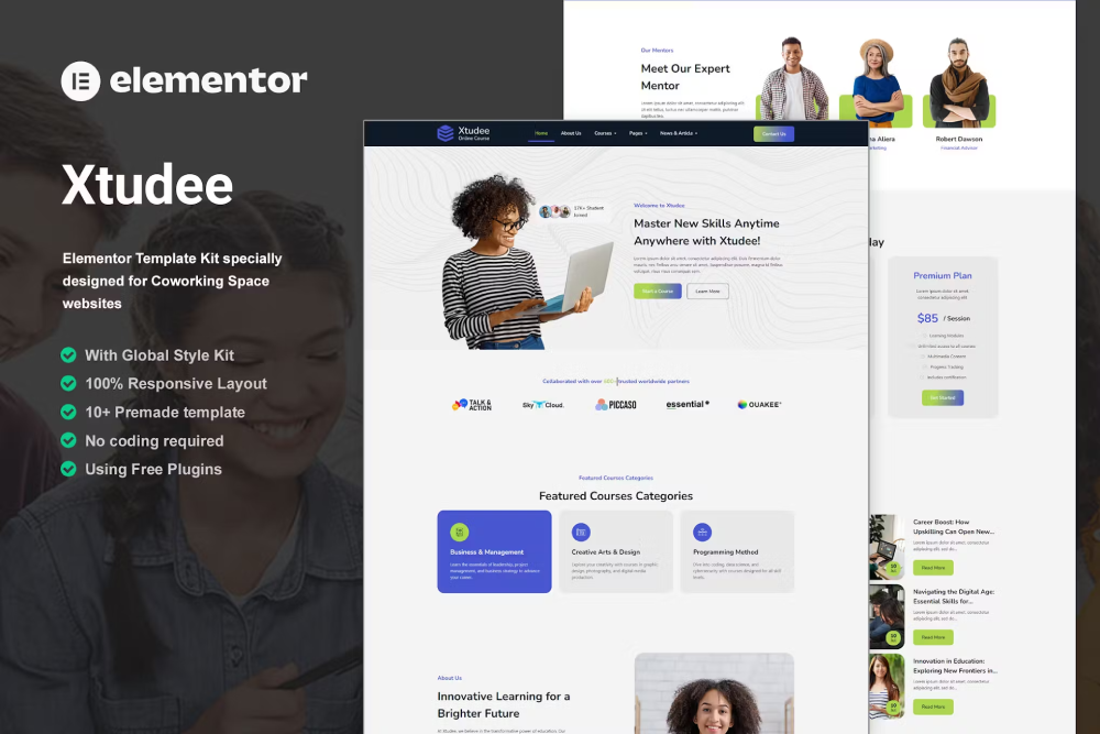 Xtudee - Online Course Figma Template Elementor Template Kit 1 Xtudee - Online Course Figma Template Elementor Template Kit, Elementor Template Kit, Xtudee Elementor Template Kit - Free Download