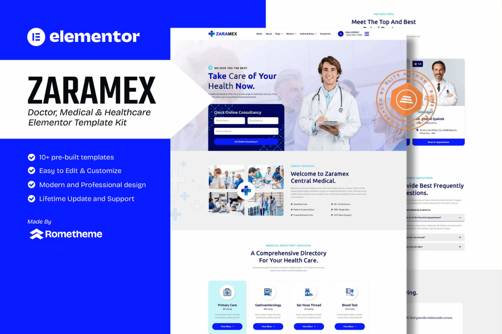 Zaramex - Doctor, Medical & Healthcare Elementor Template Kit 1 Zaramex - Doctor, Medical & Healthcare Elementor Template Kit, Elementor Template Kit, Zaramex Elementor Template Kit - Free Download