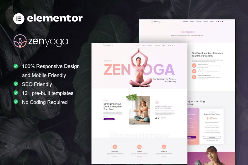 Zenyoga - Template kit for yoga studio Elementor Template Kit 1 Zenyoga - Template kit for yoga studio Elementor Template Kit, Elementor Template Kit, Zenyoga Elementor Template Kit - Free Download