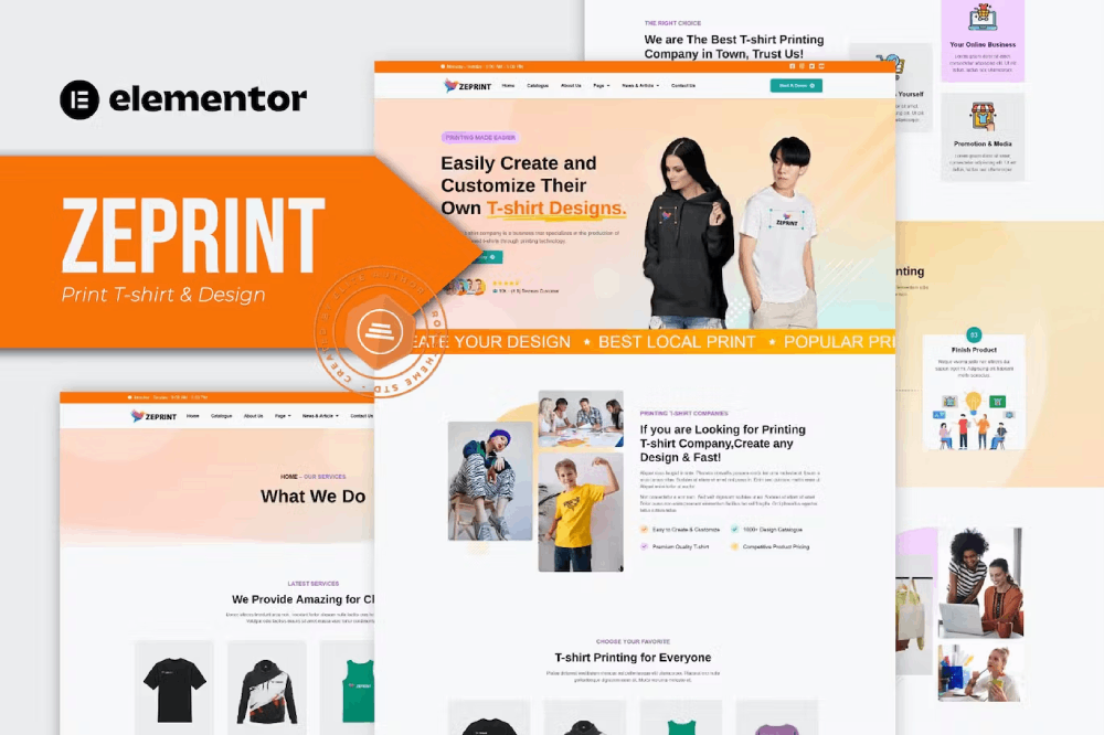 Zeprint - Print T-shirt & Design Elementor Template Kit 1 Zeprint - Print T-shirt & Design Elementor Template Kit, Elementor Template Kit, Zeprint Elementor Template Kit - Free Download