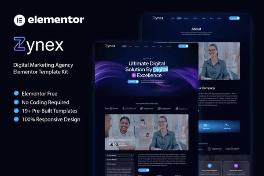 Zynex - Digital Marketing Agency Elementor Template Kit 1 Zynex - Digital Marketing Agency Elementor Template Kit, Elementor Template Kit, Zynex Elementor Template Kit - Free Download